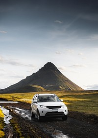 White SUV car background