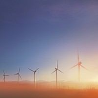 Wind farm background, renewable energy 