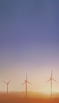 Wind farm iPhone wallpaper, renewable energy 