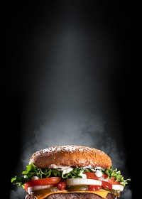 Juicy burger background, fast food image