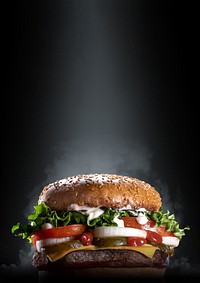 Cheeseburger black background