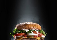 Cheeseburger black background