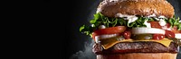 Cheeseburger black background