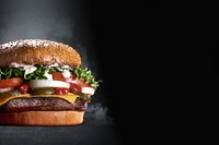 Cheeseburger black background