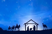 Three Wise Men background, silhouette border