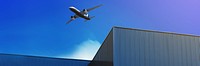 Flying plane, gradient blog banner