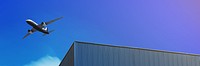 Flying plane, gradient blog banner