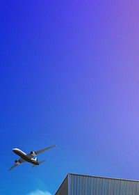 Flying plane, gradient background