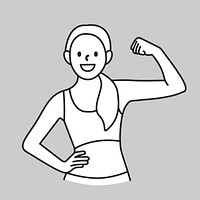 Woman workout line drawing vector