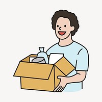 Man holding moving box vector