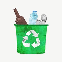 Recycling bin, environment paper craft psd