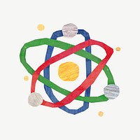 Atom science, paper craft element psd