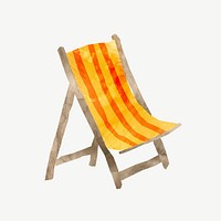 Beach chair, paper craft element psd