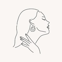 Beautiful woman line art vector