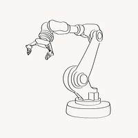 Robotic arm line art illustration