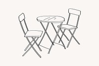 Restaurant table line art vector