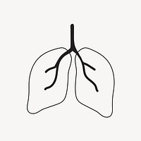 Lungs line art illustration