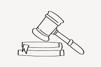 Judge gavel line art vector