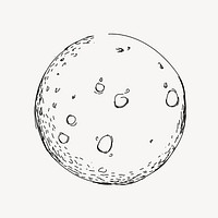 Full moon line art vector