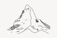 Mountains line art vector