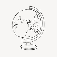 Globe ball line art illustration