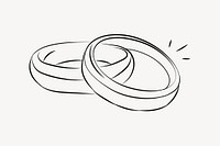 Wedding rings line art vector