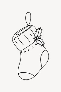 Christmas stocking line art vector