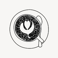 Coffee cup line art vector