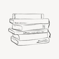 Book stack line art illustration