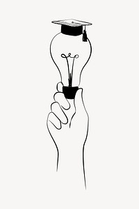 Educational light bulb line art vector