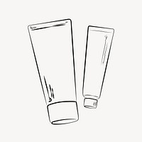 Cosmetic tubes line art vector