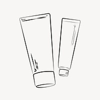 Cosmetic tubes line art illustration