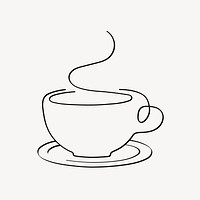 Coffee cup line art vector