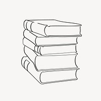 Book stack line art vector
