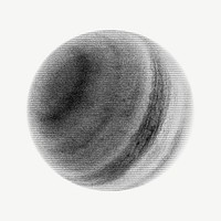 Neptune planet, grayscale galaxy collage element psd