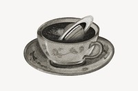 Saturn in coffee cup, surreal escapism remix