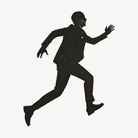 Running businessman silhouette psd