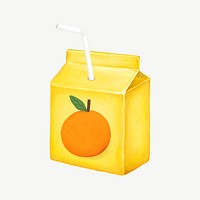 Orange juice box, drink collage element psd 