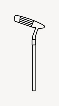 Golf putter line art vector