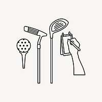 Golf game line art vector