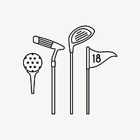 Golf game line art vector