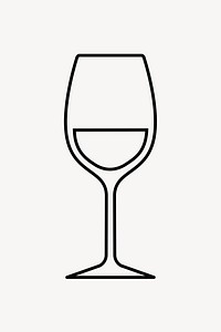 Wine glass line art vector