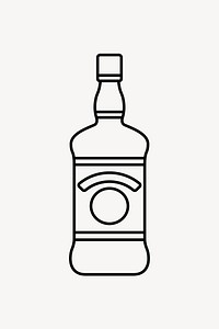 Whiskey bottle line art vector