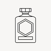 Brandy bottle line art vector