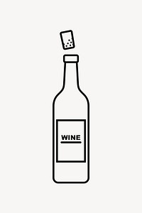 Wine bottle line art vector