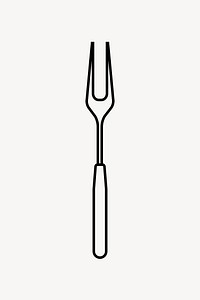 BBQ fork line art vector