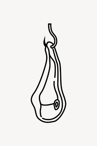 Hanging meat line art vector