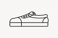 Canvas sneaker line art vector