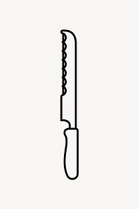 Bread knife line art vector