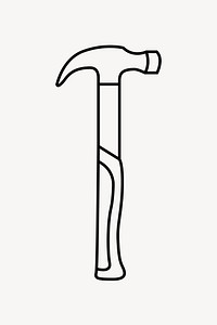 Hammer line art vector